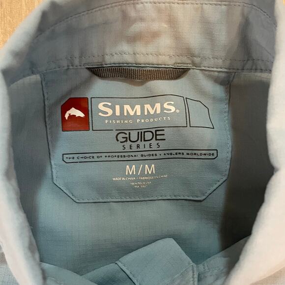 Simms Guide Series Fishing Shirt Men’s Medium Gray Long Sleeve Button Up Outdoor - Picture 3 of 16